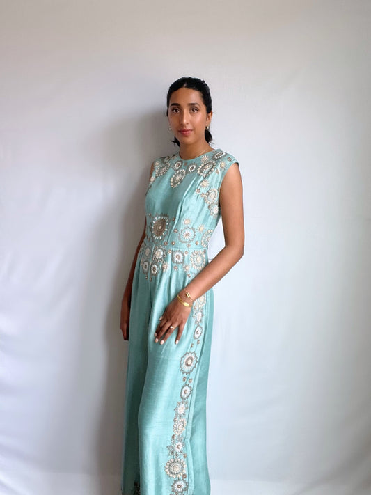 Baby Blue Embellished Jumpsuit