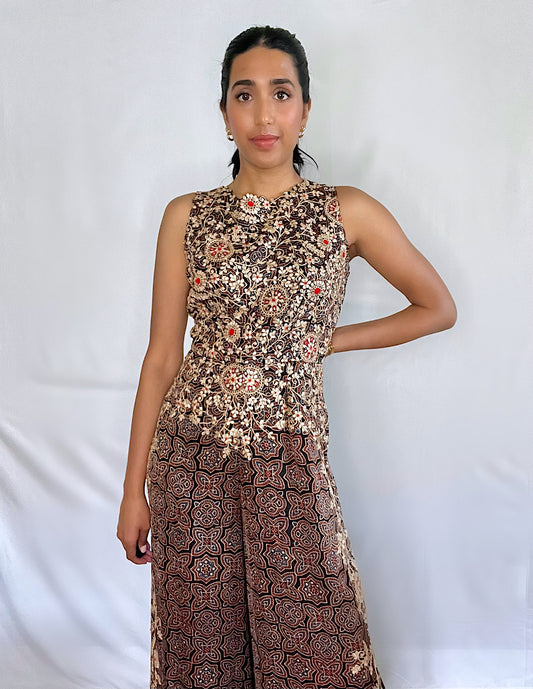 Silk Embroidered Jumpsuit