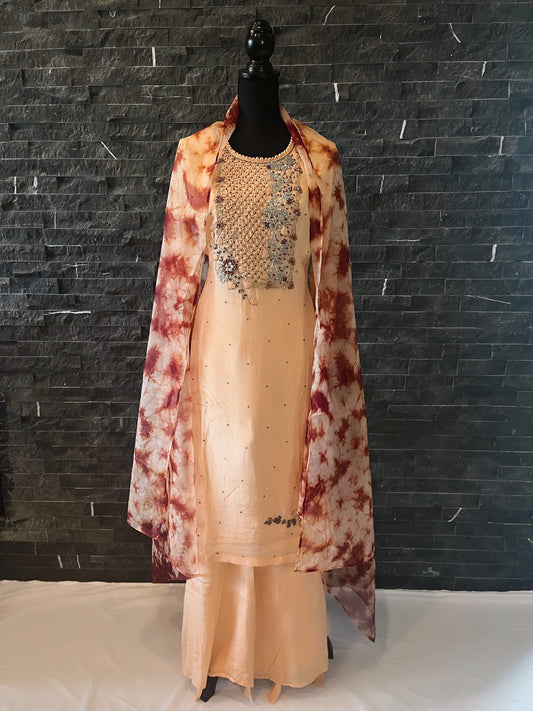 Peach Tie Dye Sharara