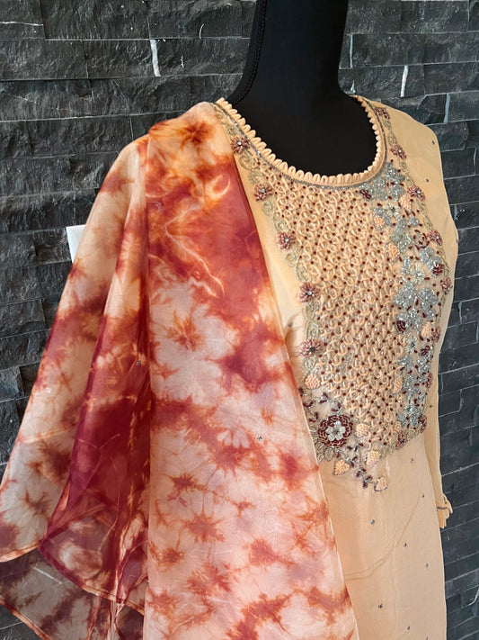 Peach Tie Dye Sharara