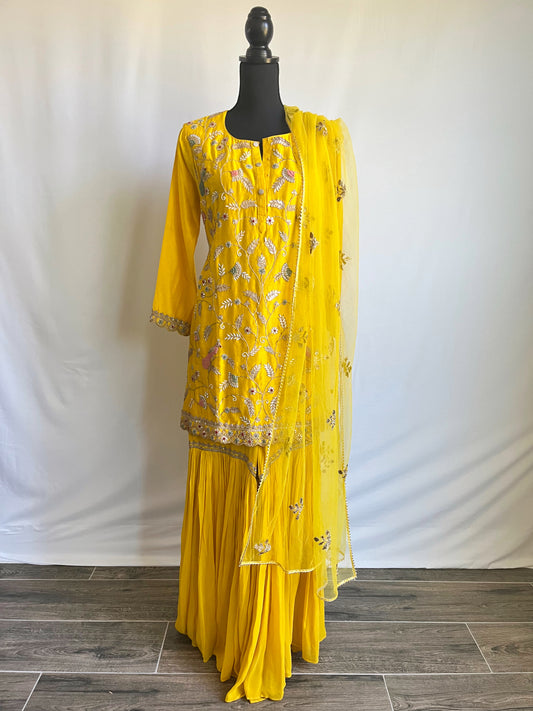 Yellow Bird Embroidery Garara