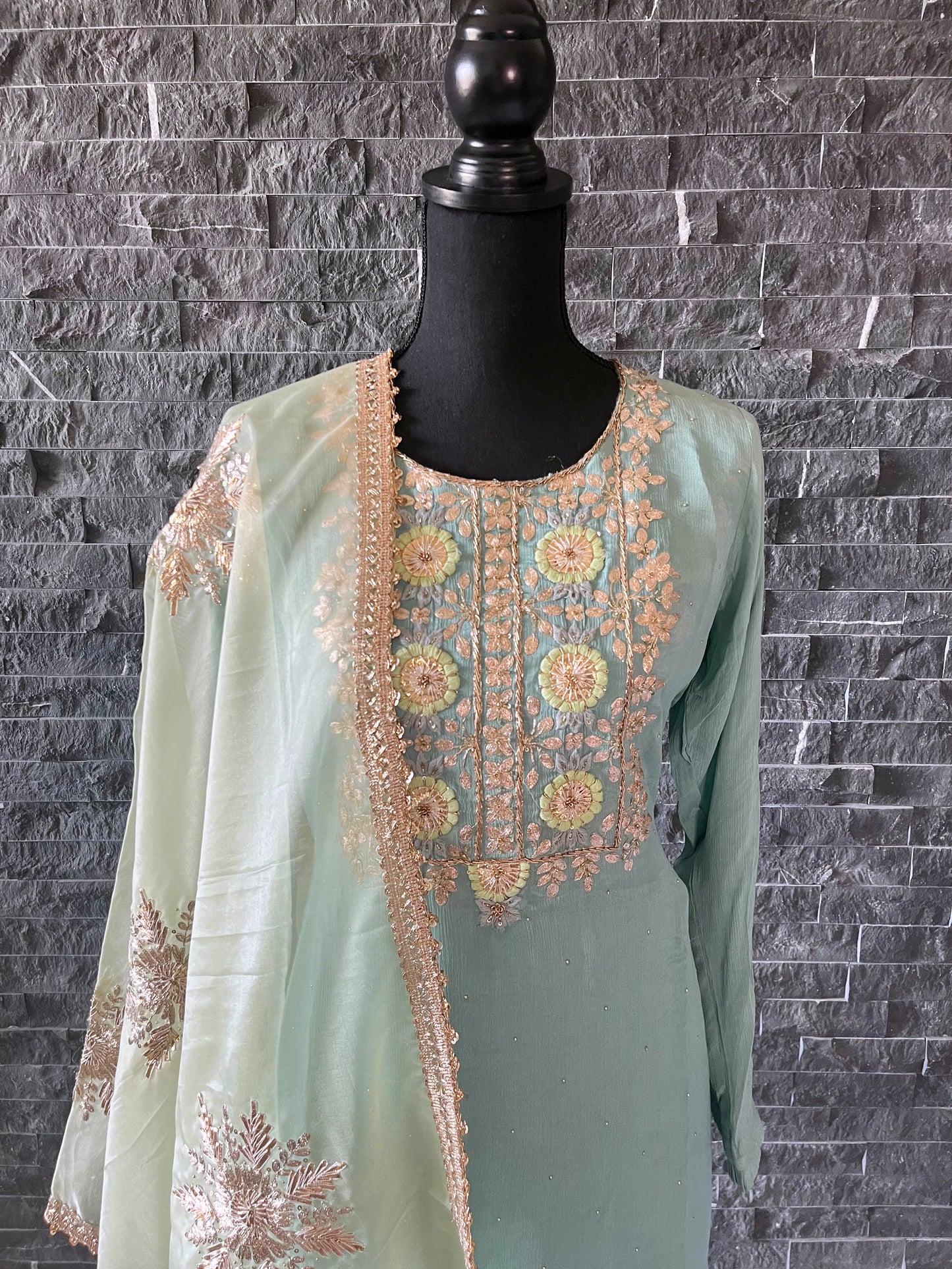 Blue Floral Sharara