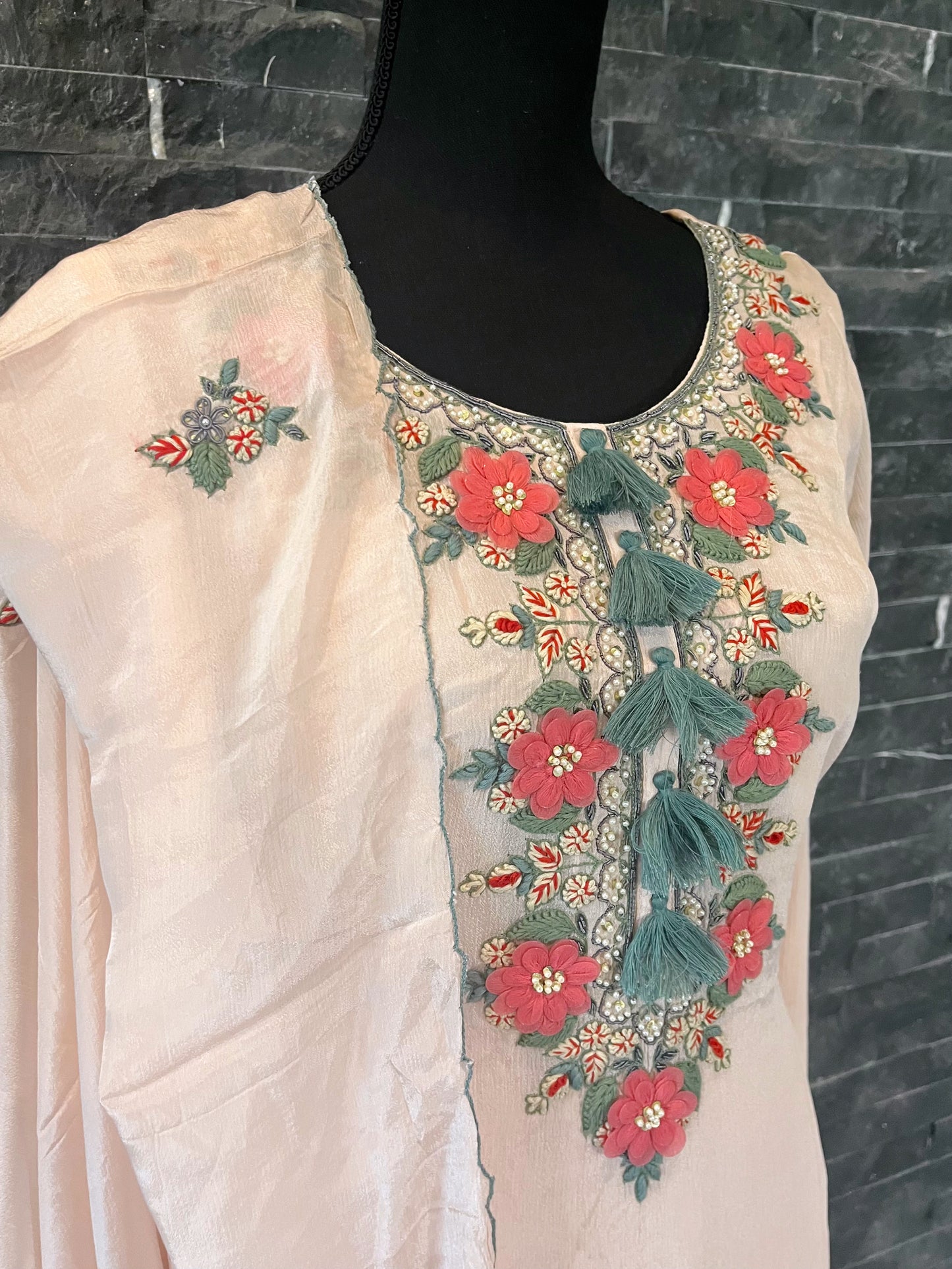 Baby Pink Floral Sharara