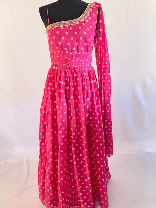 Pink One Shoulder Gown