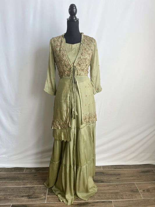 Olive Green Asymmetrical Set