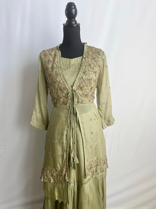 Olive Green Asymmetrical Set