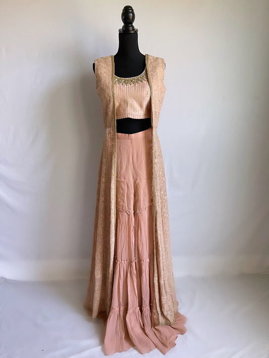 Blush Pink Tiered Pant Set