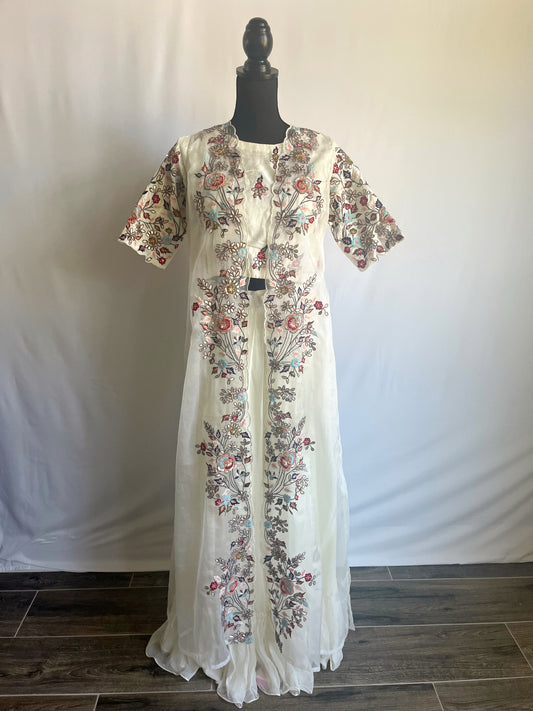 White Lehenga Cape Set