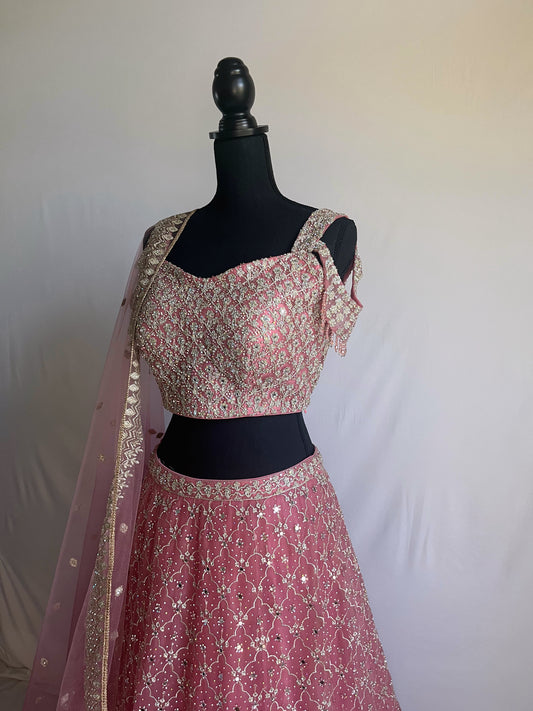 Mauve Sparkle Lehenga Set