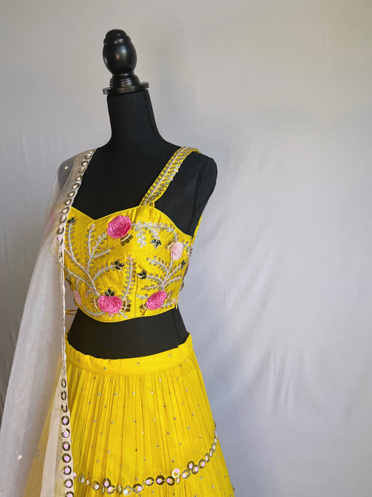 Yellow Ring a Round the Rosy Lehenga