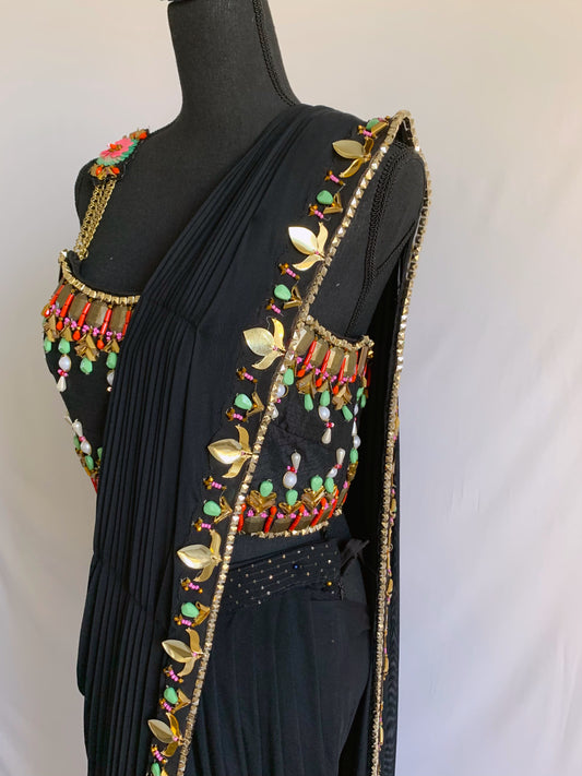Black Carnival Saree