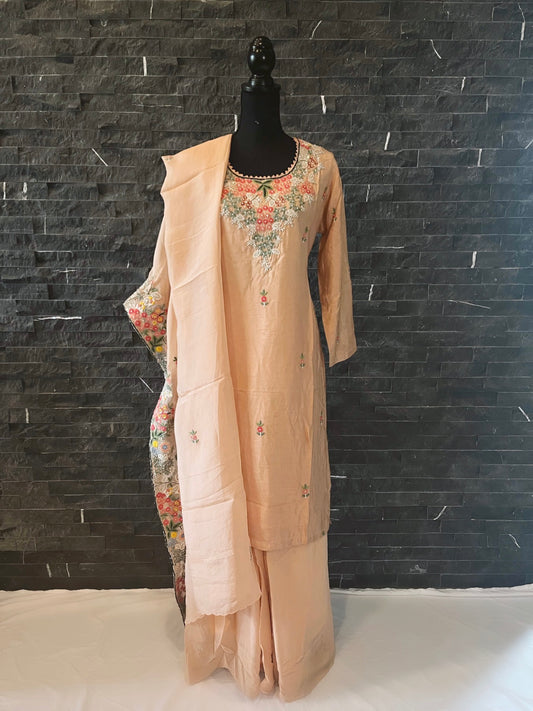 Floral  Peach  Sharara