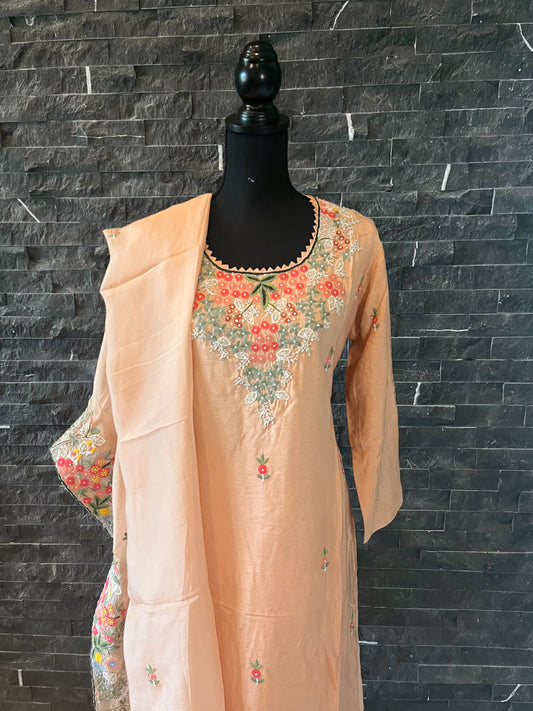 Floral  Peach  Sharara