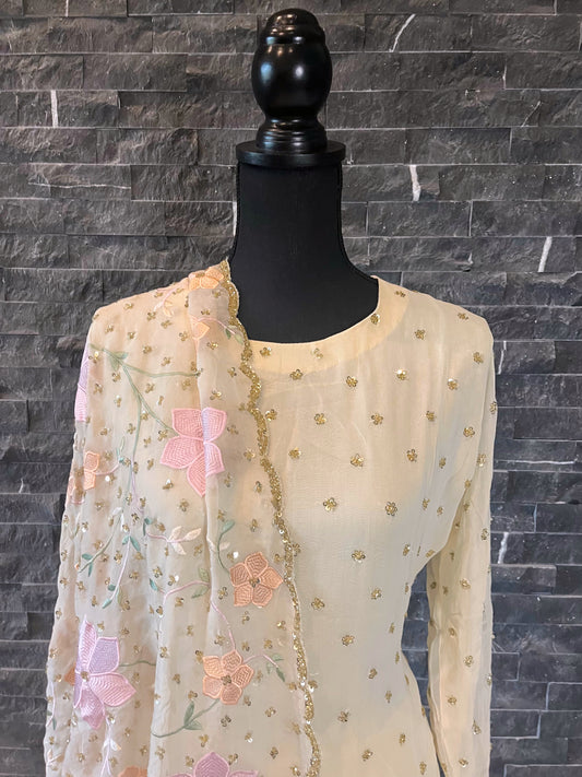 Cream  Sequin  Sharara