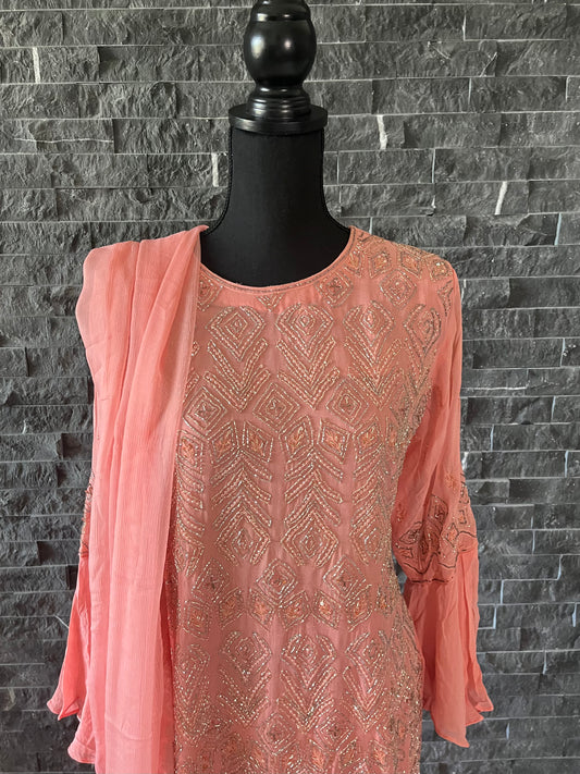 Coral  Bell  Sleeve  Suit