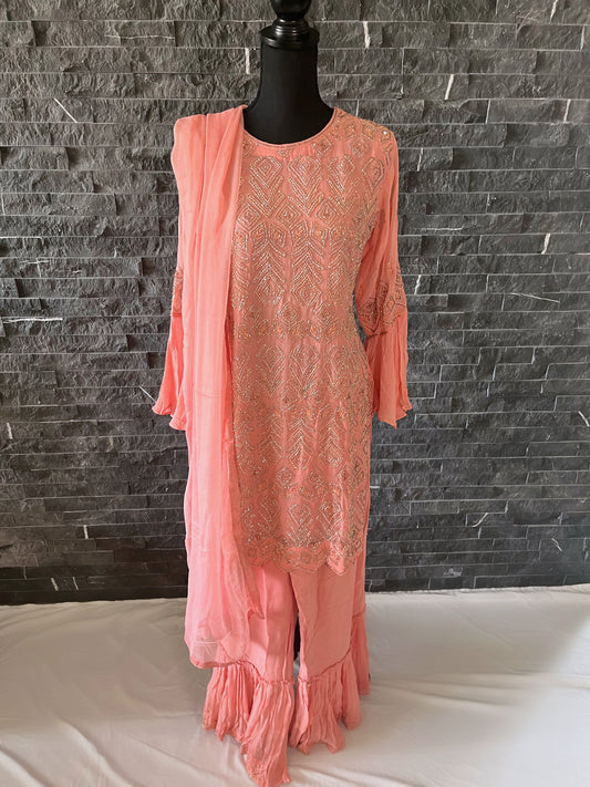 Coral  Bell  Sleeve  Suit