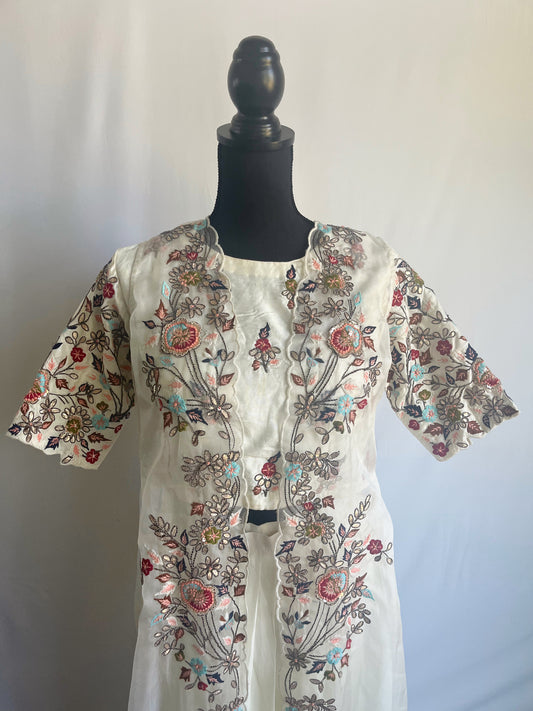 White Lehenga Cape Set